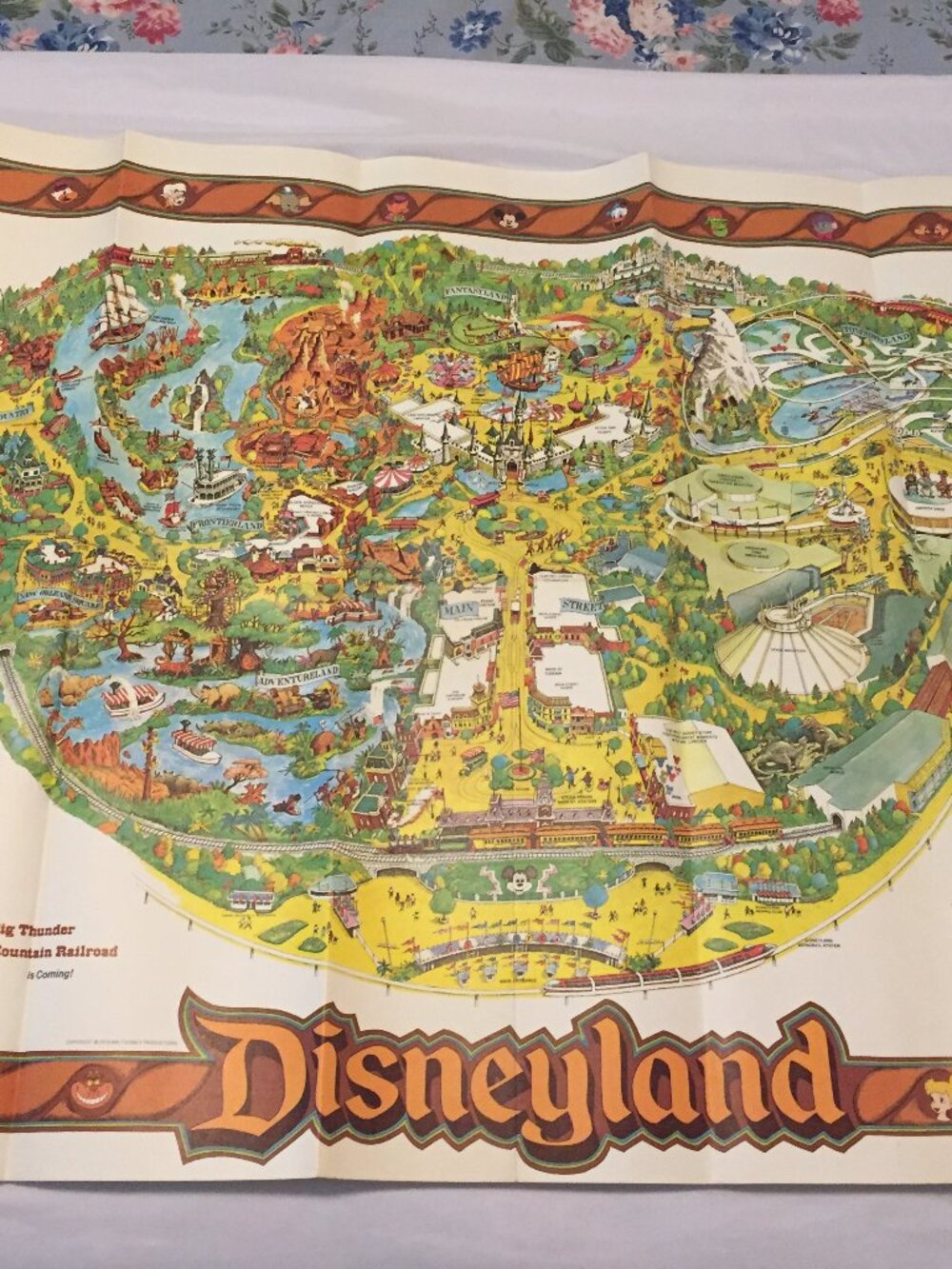 1978 Disneyland MAP Poster Vintage Walt Disney Productions Theme Park California